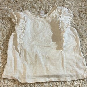 Old Navy White Ruffled Blouse Sleeveless Cotton